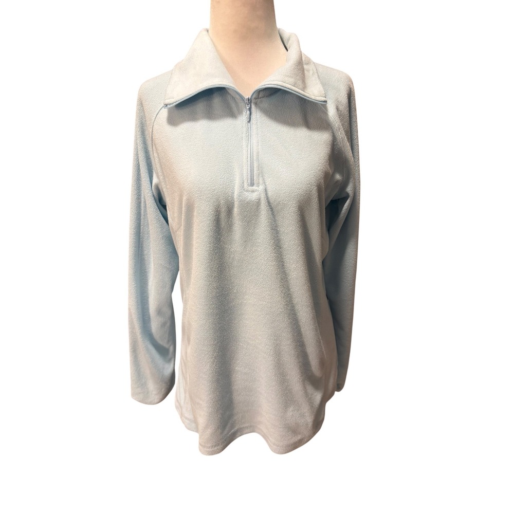 Columbia Womens Baby Blue Quarter Zip Fleece Pullover XL6624 Size Large
